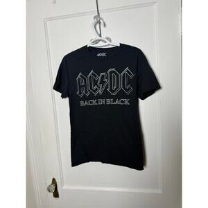 ACDC Black Back in Black Crewneck Graphic Short Sleeve Band T-shirt Small